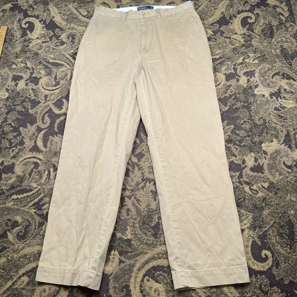Polo Ralph Lauren Men 100% Cotton Prospect Pant 32/30 Tan Chino Straight Leg
